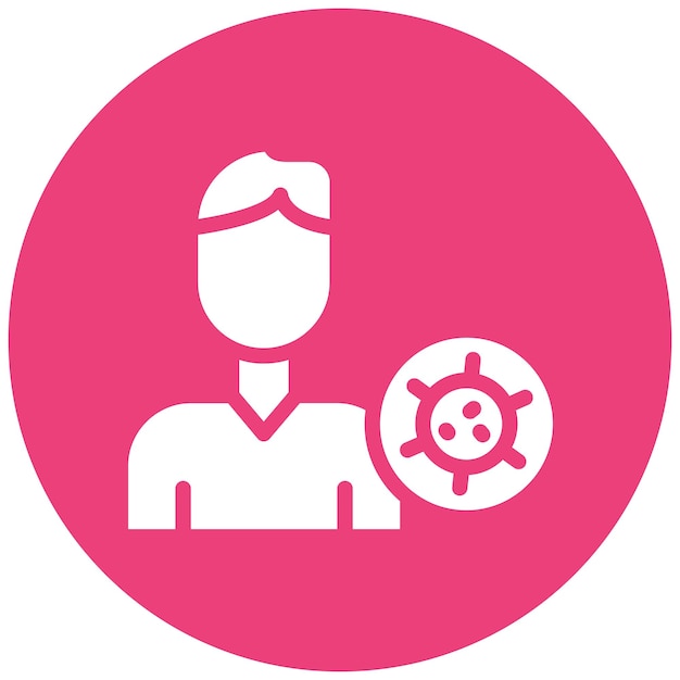 Ilustración del icono del vector de la persona infectada del conjunto de iconos de enfermedades infecciosas