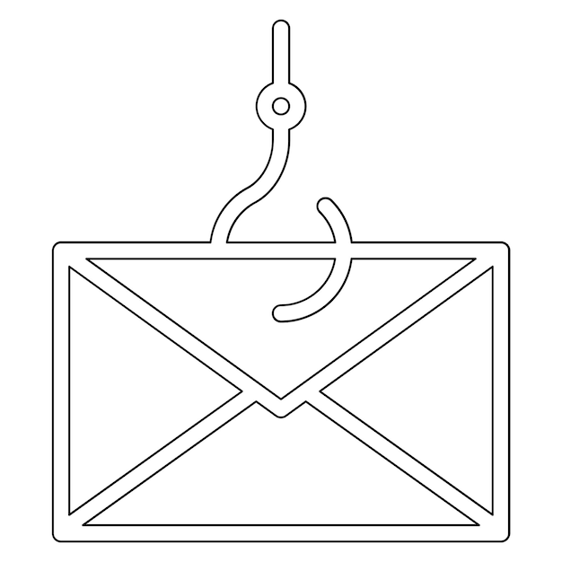 Ilustración del icono del vector de phishing de correo electrónico del conjunto de iconos de seguridad cibernética