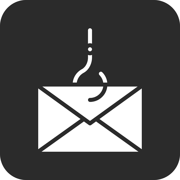 Ilustración del icono del vector de phishing de correo electrónico del conjunto de iconos de seguridad cibernética