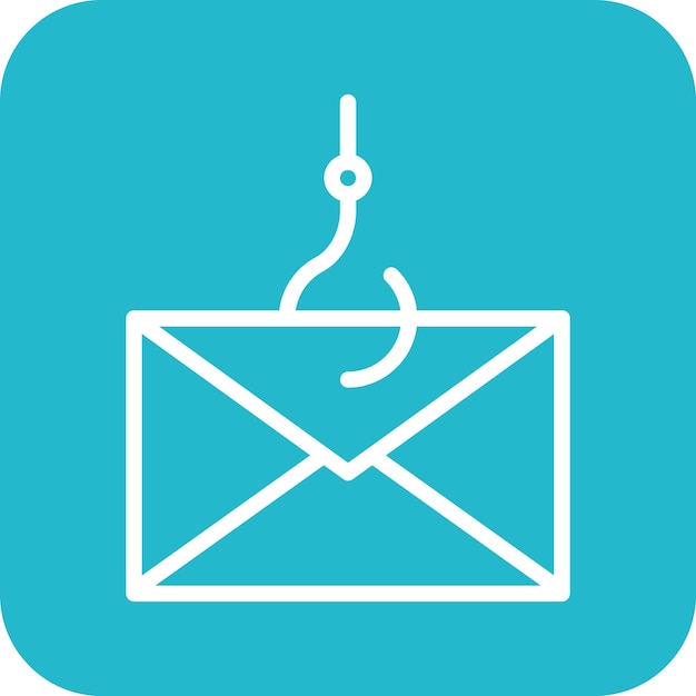 Ilustración del icono del vector de phishing de correo electrónico del conjunto de iconos de seguridad cibernética