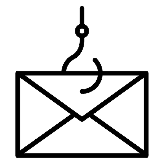 Ilustración del icono del vector de phishing de correo electrónico del conjunto de iconos de seguridad cibernética