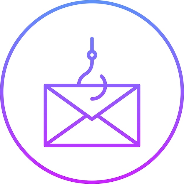 Ilustración del icono del vector de phishing de correo electrónico del conjunto de iconos de seguridad cibernética