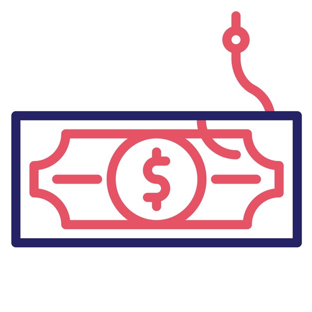 Ilustración del icono del vector de phishing de divisas del conjunto de iconos de seguridad cibernética