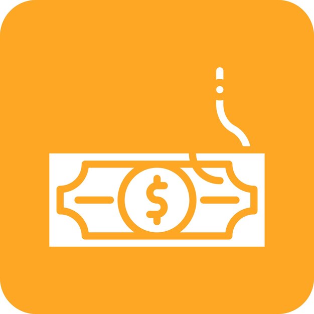Ilustración del icono del vector de phishing de divisas del conjunto de iconos de seguridad cibernética