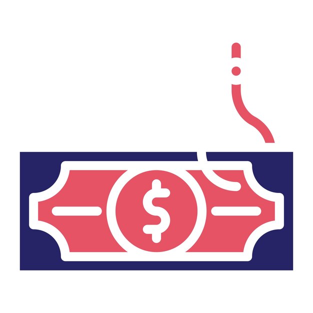Ilustración del icono del vector de phishing de divisas del conjunto de iconos de seguridad cibernética