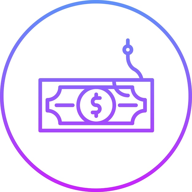 Ilustración del icono del vector de phishing de divisas del conjunto de iconos de seguridad cibernética