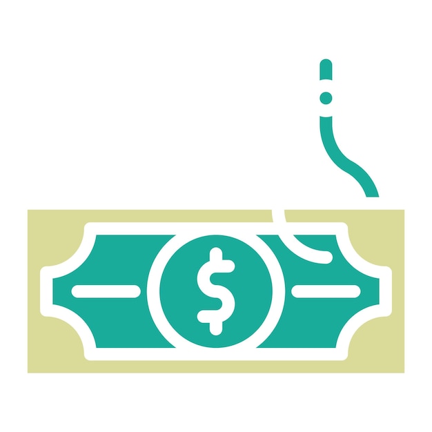 Ilustración del icono del vector de phishing de divisas del conjunto de iconos de seguridad cibernética