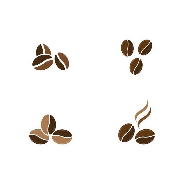 Ilustración de icono de vector de plantilla de granos de café de vector