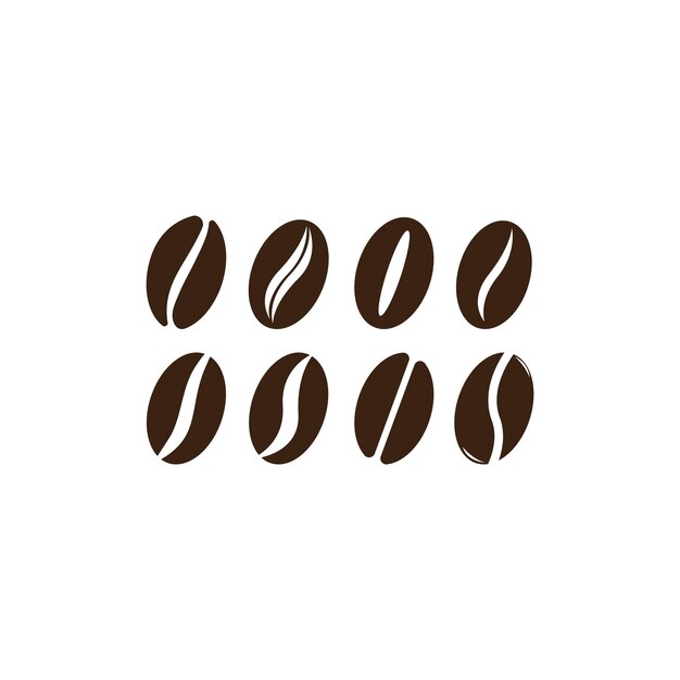 Ilustración de icono de vector de plantilla de granos de café de vector