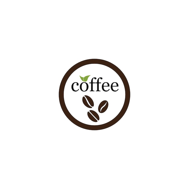 Ilustración de icono de vector de plantilla de granos de café de vector