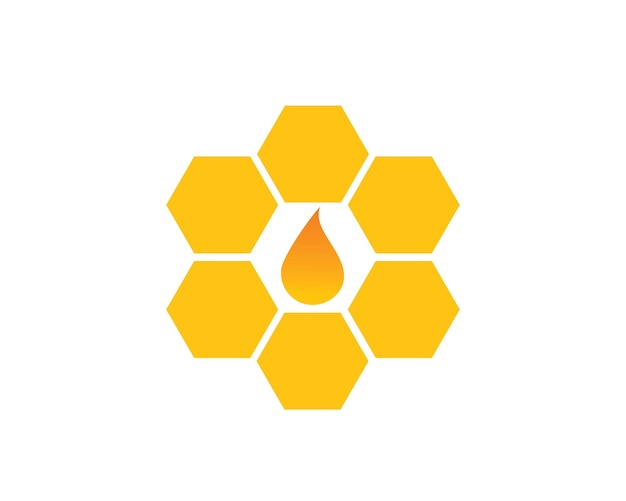 Ilustración de icono de vector de plantilla de logotipo de abeja de miel