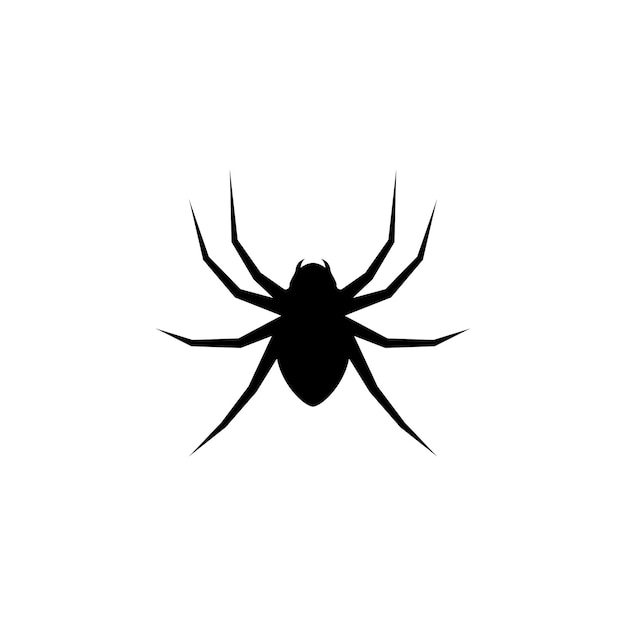 Ilustración de icono de vector de plantilla de logotipo de araña negra