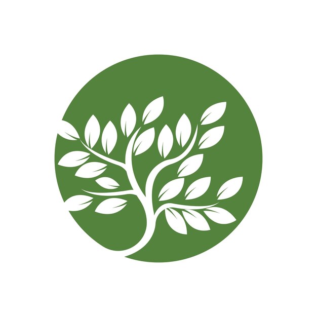 Ilustración de icono de vector de plantilla de logotipo de árbol