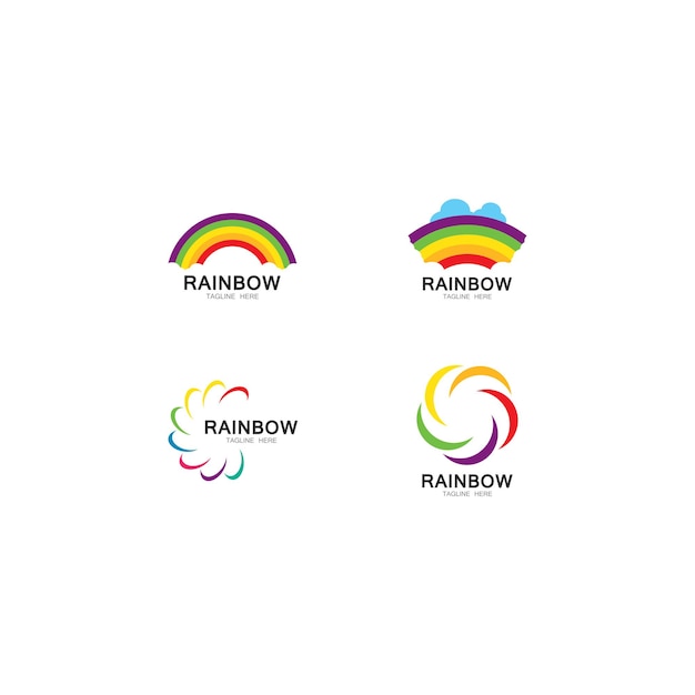 Ilustración de icono de vector de plantilla de logotipo de arco iris