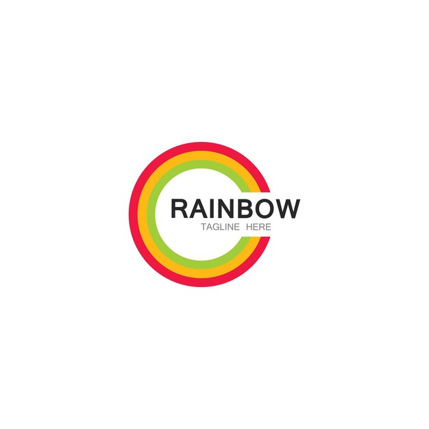 Ilustración de icono de vector de plantilla de logotipo de arco iris