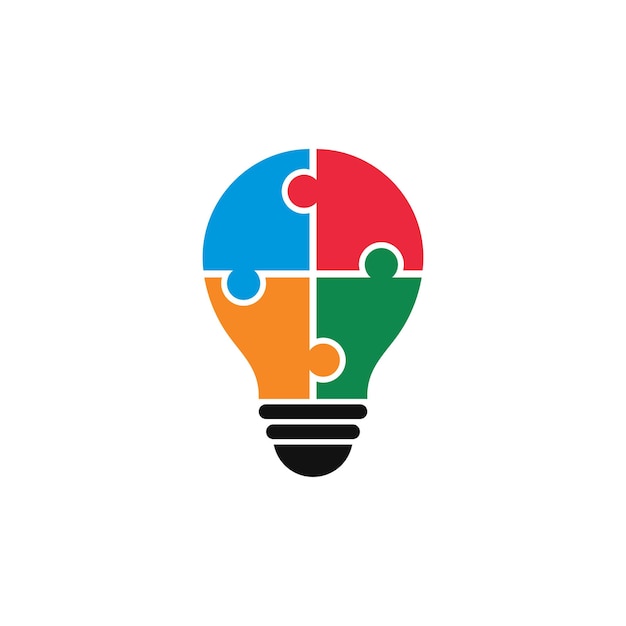Ilustración de icono de vector de plantilla de logotipo de bombilla