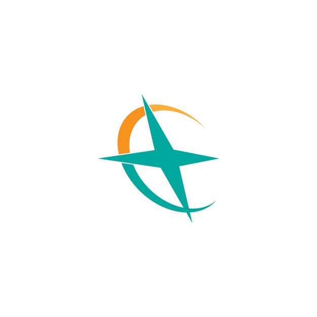 Ilustración de icono de vector de plantilla de logotipo de brújula