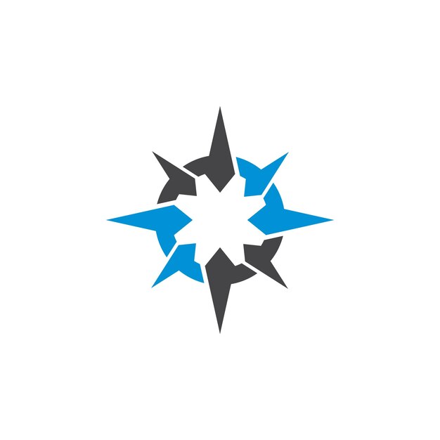 Ilustración de icono de vector de plantilla de logotipo de brújula