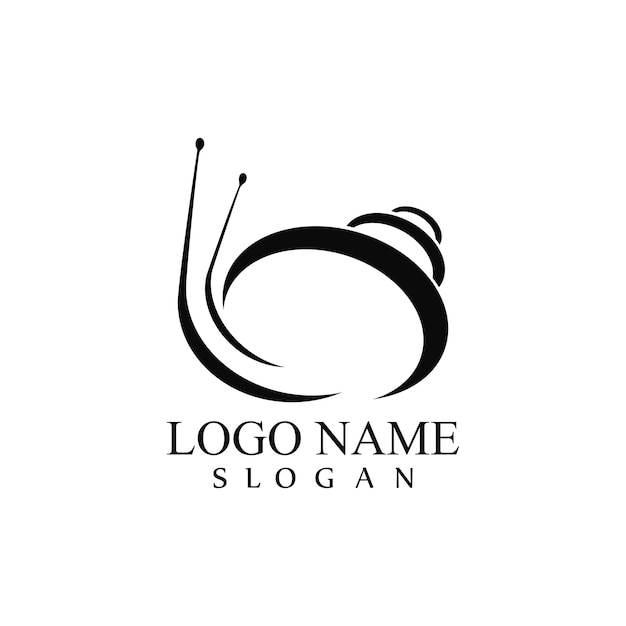 Ilustración de icono de vector de plantilla de logotipo de caracol