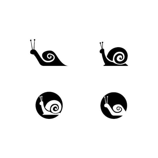 Ilustración de icono de vector de plantilla de logotipo de caracol