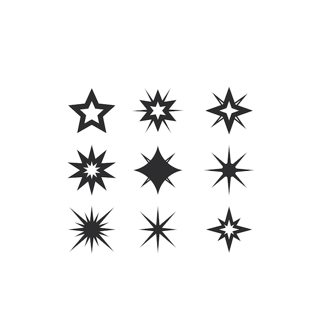 Ilustración de icono de vector de plantilla de logotipo de estrella