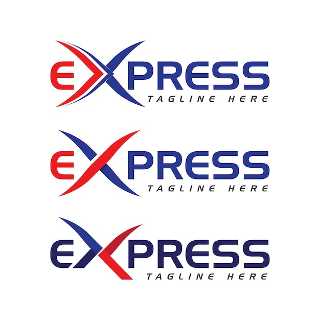 Ilustración de icono de vector de plantilla de logotipo Express Faster