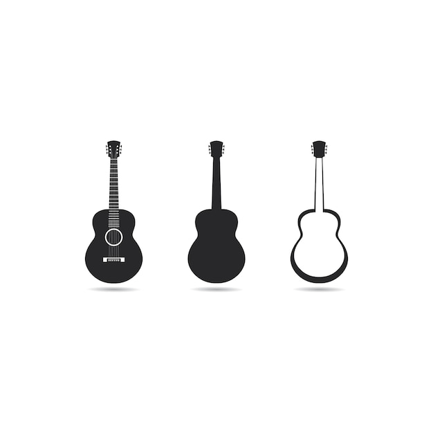 Ilustración de icono de vector de plantilla de logotipo de guitarra