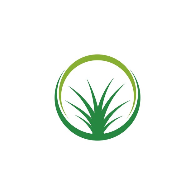 Ilustración de icono de vector de plantilla de logotipo de hierba