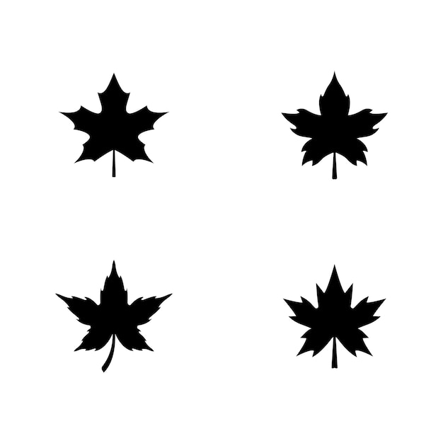 Ilustración de icono de vector de plantilla de logotipo de hoja de arce