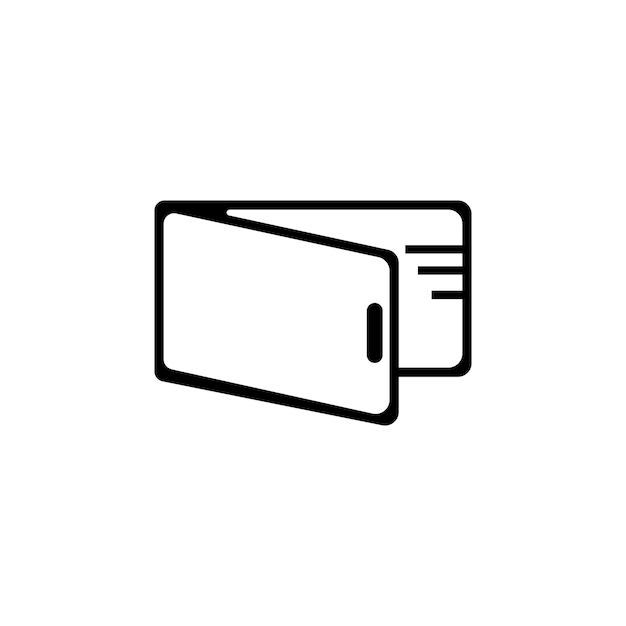 Ilustración de icono de vector de plantilla de logotipo de icono de monedero
