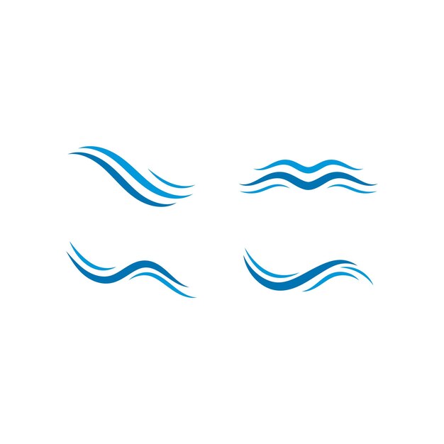 Ilustración de icono de vector de plantilla de logotipo de onda de agua