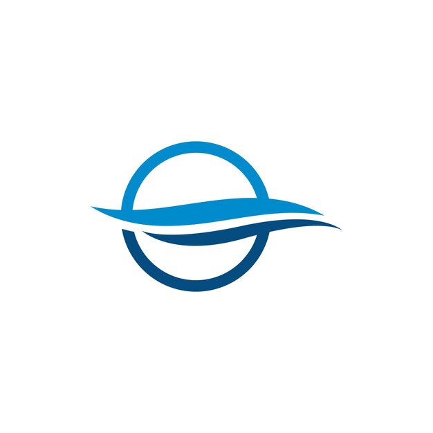 Ilustración de icono de vector de plantilla de logotipo de onda de agua