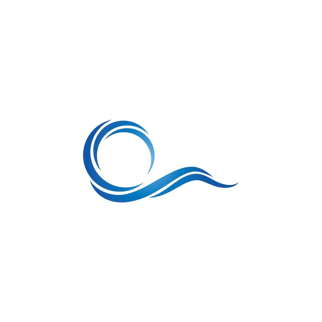 Ilustración de icono de vector de plantilla de logotipo de onda de agua
