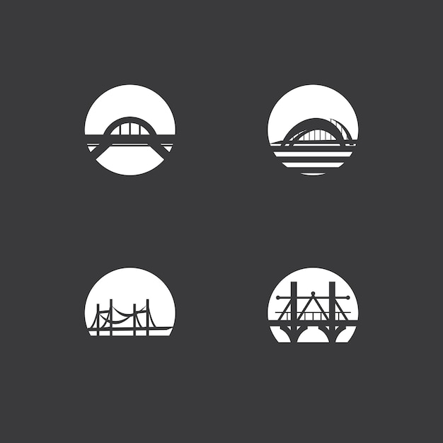 Ilustración de icono de vector de plantilla de logotipo de puente
