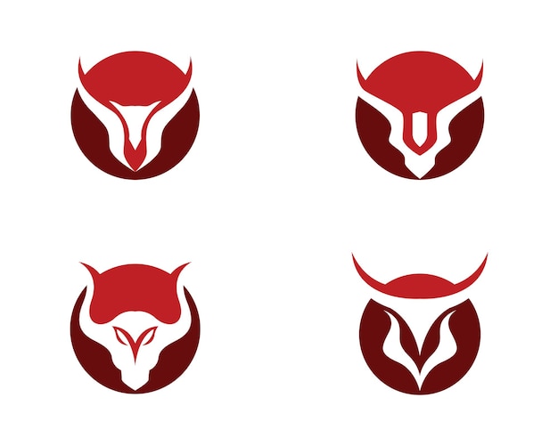 Ilustración de icono de vector de plantilla de logotipo de Red Bull Taurus