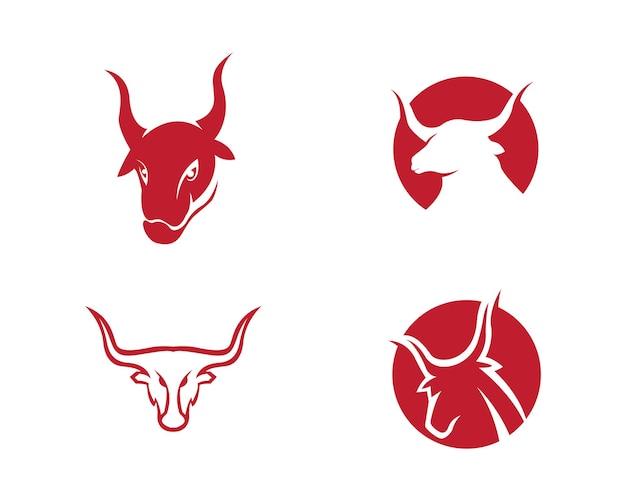 Ilustración de icono de vector de plantilla de logotipo de Red Bull Taurus