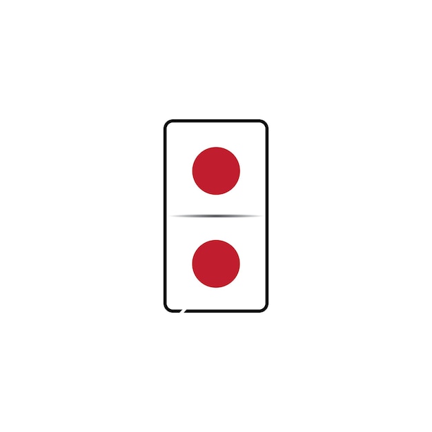 Ilustración de icono de vector de plantilla de logotipo de tarjeta de dominó