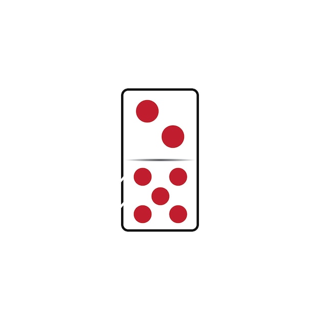 Ilustración de icono de vector de plantilla de logotipo de tarjeta de dominó