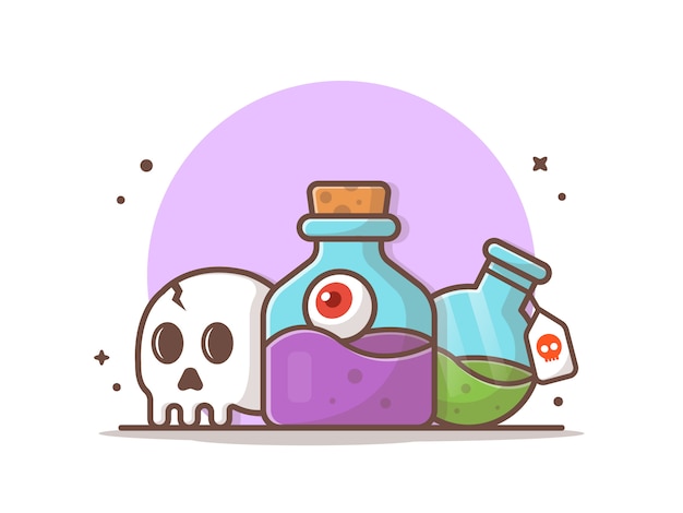 Ilustración de icono de vector de poción de halloween