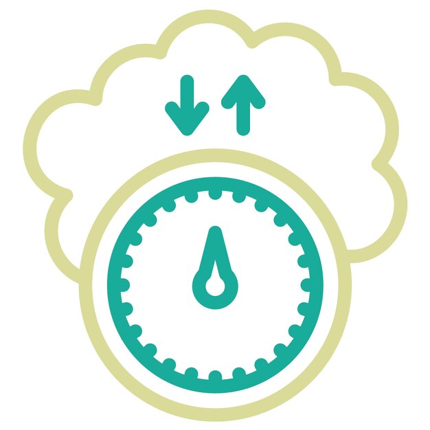 Ilustración del icono del vector de presión del aire del conjunto de iconos del tiempo