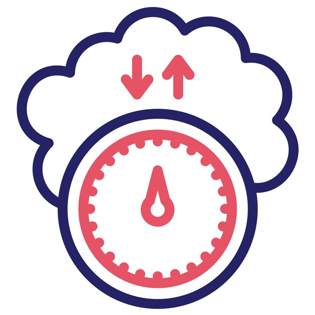 Ilustración del icono del vector de presión del aire del conjunto de iconos del tiempo