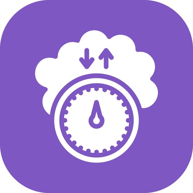 Ilustración del icono del vector de presión del aire del conjunto de iconos del tiempo