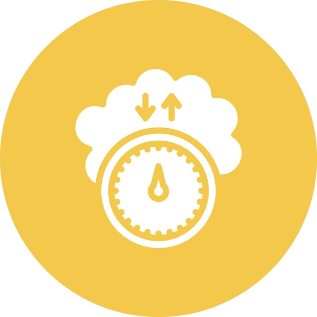 Ilustración del icono del vector de presión del aire del conjunto de iconos del tiempo
