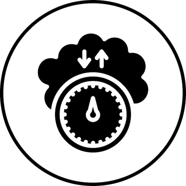 Ilustración del icono del vector de presión del aire del conjunto de iconos del tiempo