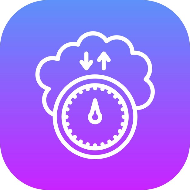 Ilustración del icono del vector de presión del aire del conjunto de iconos del tiempo