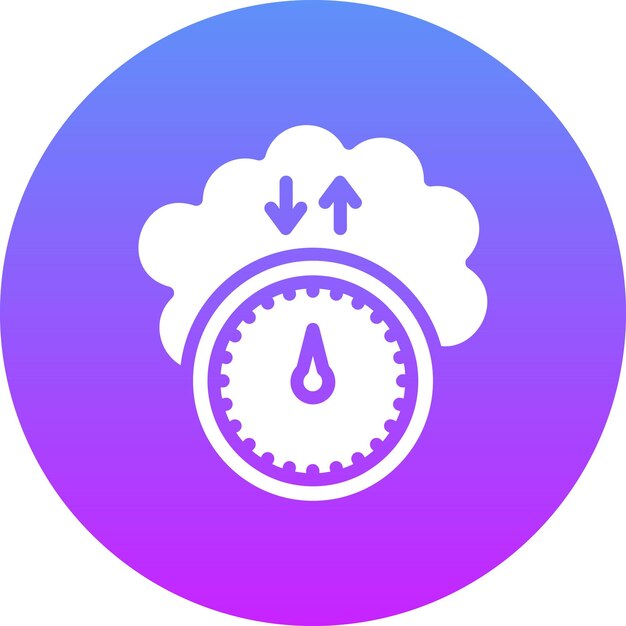 Ilustración del icono del vector de presión del aire del conjunto de iconos del tiempo