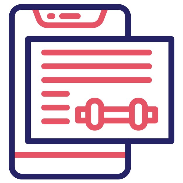 Ilustración del icono del vector de progreso del entrenamiento del conjunto de iconos de la aplicación de entrenamiento