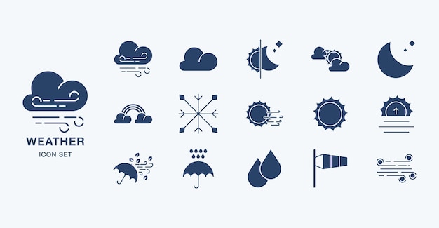 Ilustración de icono de vector de pronóstico del tiempo