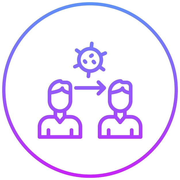 Ilustración del icono del vector de propagación de la infección del conjunto de iconos de enfermedades infecciosas