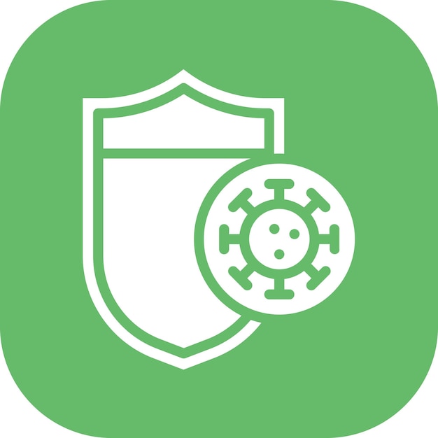Ilustración del icono del vector de protección contra virus del conjunto de iconos de la rutina de higiene